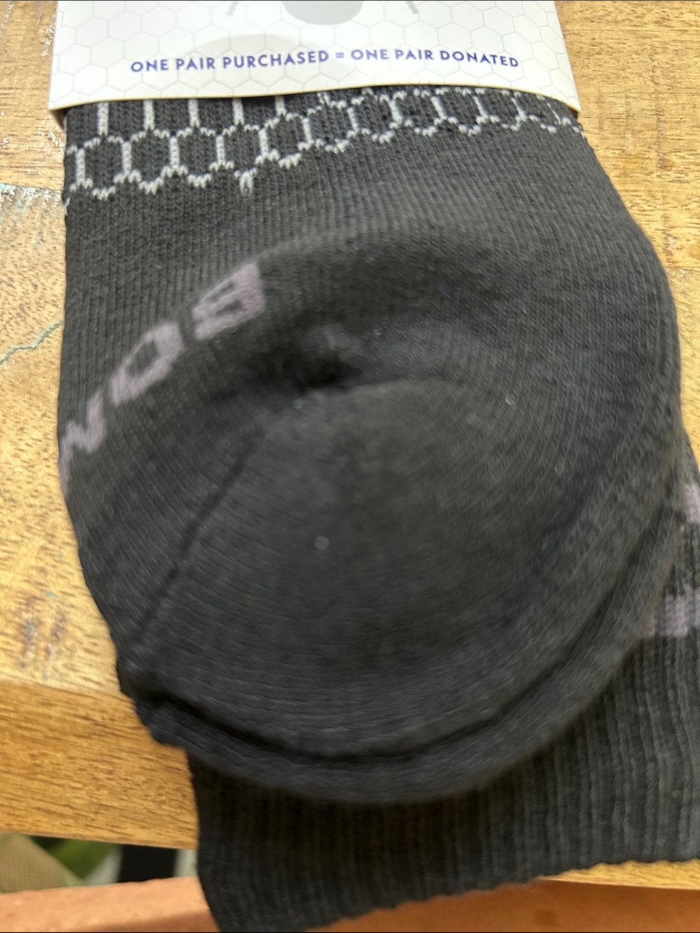 5 pairs of Bombas  ankle crew socks. Black with gray symbol and stripes.$28 selr - Picture 6 of 7